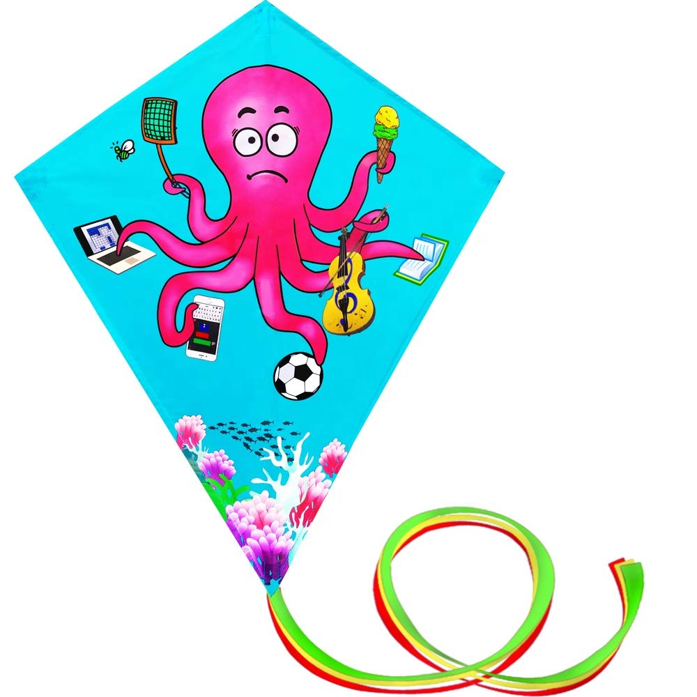 cartoon diamond octopus Kite